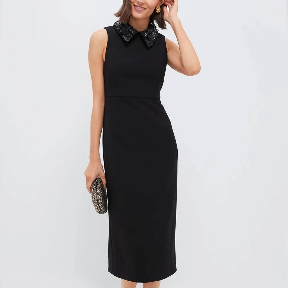 Tuckernuck Dress Helena Floral Applique Sheath Midi Sz‎ XS